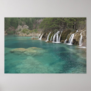 Mineral deposits make waterfalls and clear poster