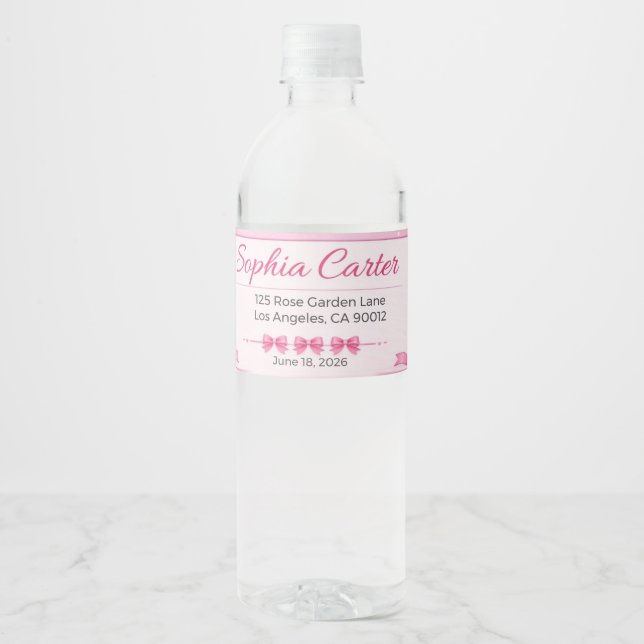 Mineral Water Labels | Wedding Bottle Stickers (Front)