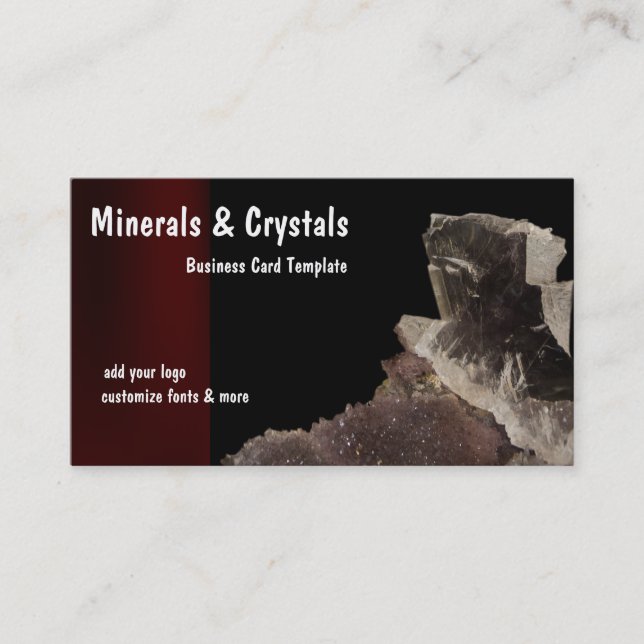 Minerals and Quartz Crystals Business Card (Front)