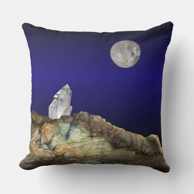 Minerals Gemstones Landscape Quartz Moon Cushion (Front)
