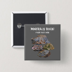 Minerals Rock Collectors Funny 15 Cm Square Badge