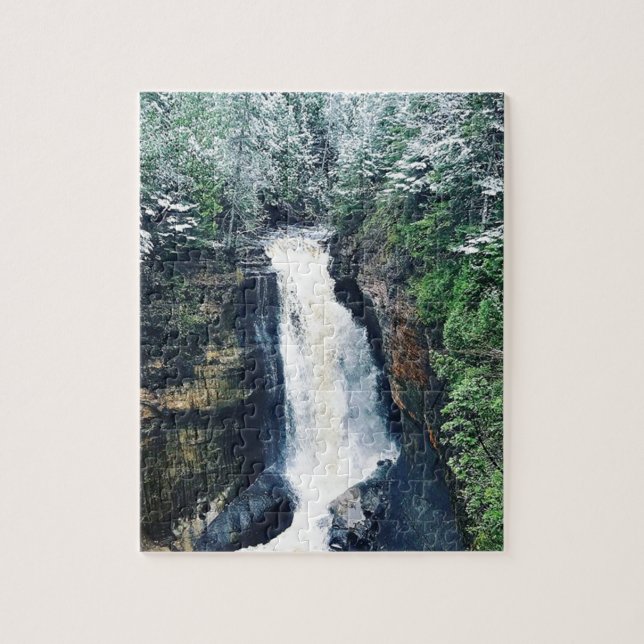 Miners Falls Upper Peninsula Michigan Jigsaw Puzzle (Vertical)
