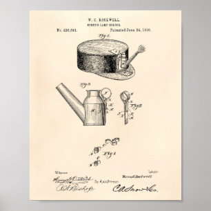 Miners Lamp Holder 1890 Patent Art Old Peper Poster