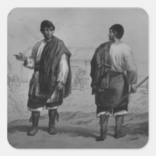 Miners of Chile, engraved by F. Lehnert Square Sticker