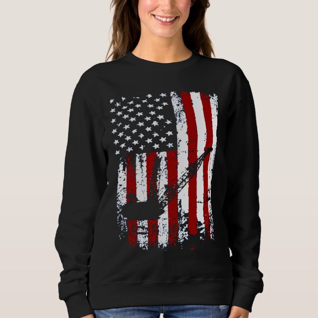 Miners Patriotic American Flag Retro Men Women Min Sweatshirt (Front)