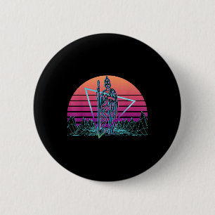 Minerva Roman Goddess Of Wisdom And War Vaporwave 6 Cm Round Badge