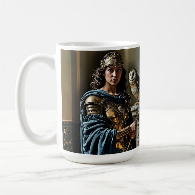 Minerva’s Silent Vigil - Roman Goddess Coffee Mug (Left)