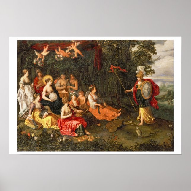 Minerva Visiting the Muses on Mount Helicon Poster (Front)