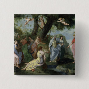 Minerva with the Muses 15 Cm Square Badge