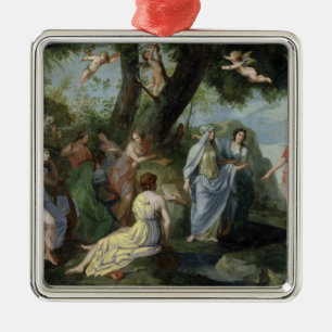 Minerva with the Muses Metal Ornament