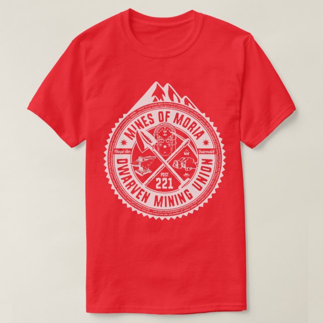 Mines of Moria Dwarven Mining Union T-Shirt (Design Front)