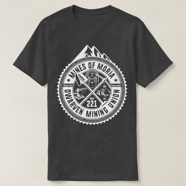 Mines of Moria Dwarven Mining Union T-Shirt (Design Front)