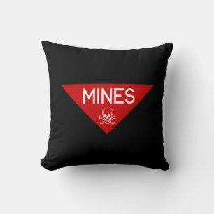 MINES SIGN SIGNAGE SYMBOL CUSHION