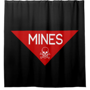 MINES SIGN   SIGNAGE   SYMBOL SHOWER CURTAIN