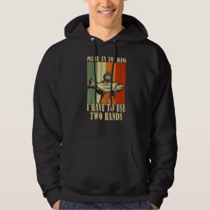 Mine's So Big I Have To Use Two Hands  Retro Fishi Hoodie