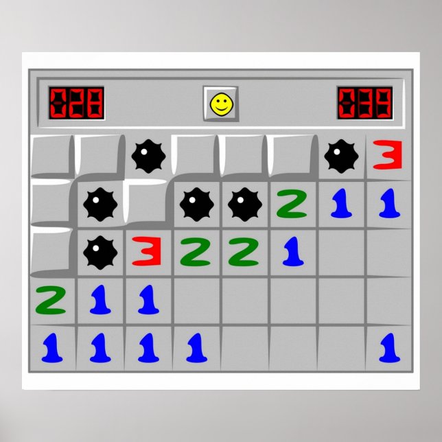 Minesweeper Windows XP Retro Game Poster (Front)