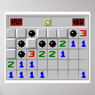 Minesweeper Windows XP Retro Game Poster