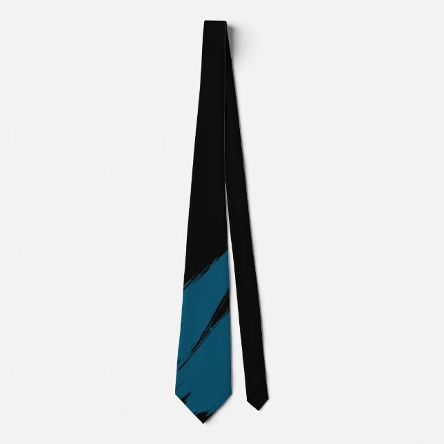 Ming Brush Modern Black Background Tie (Front)