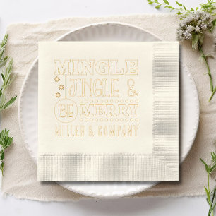 Mingle Jingle & Be Merry Corporate Personalised Foil Napkins