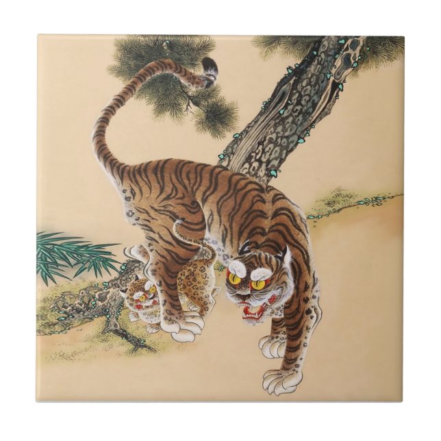 Minhwa Korean Ugly Tiger  Ceramic Tile (Front)