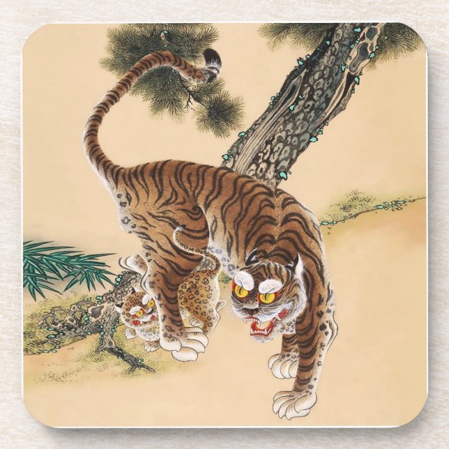 Minhwa Korean Ugly Tiger  Coaster (Front)