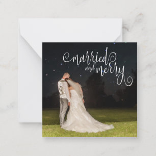 MINI   1st Married Merry Script Photo Holiday Card