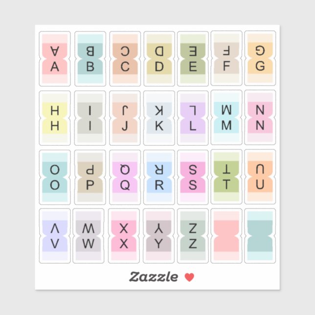 Mini Alphabet Index Tab Divider Bujo Label  (Sheet)