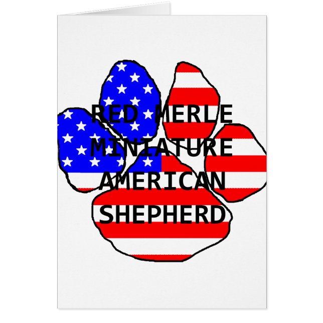 mini am shep name paw flag red merle (Front)