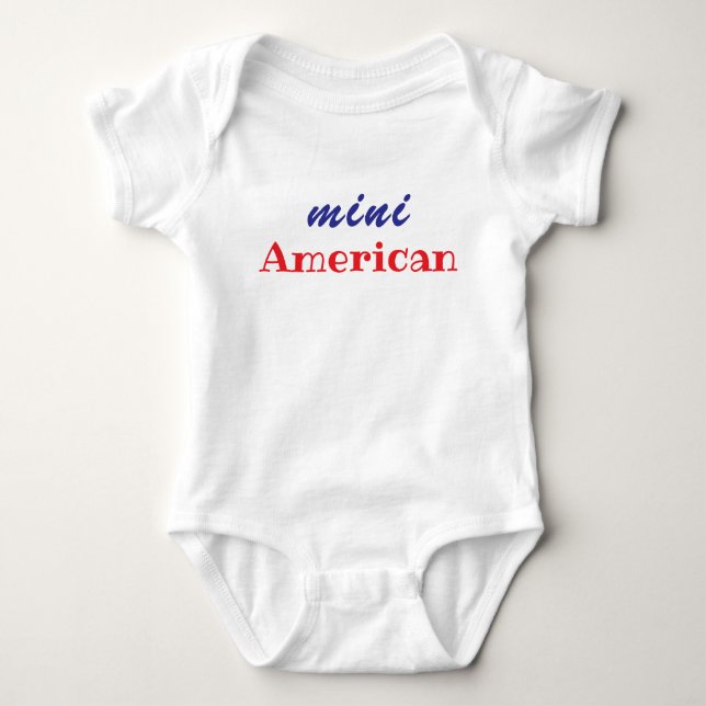 Mini American, Cute Baby Gift, Girl, Boy, Unisex  Bodysuit (Front)