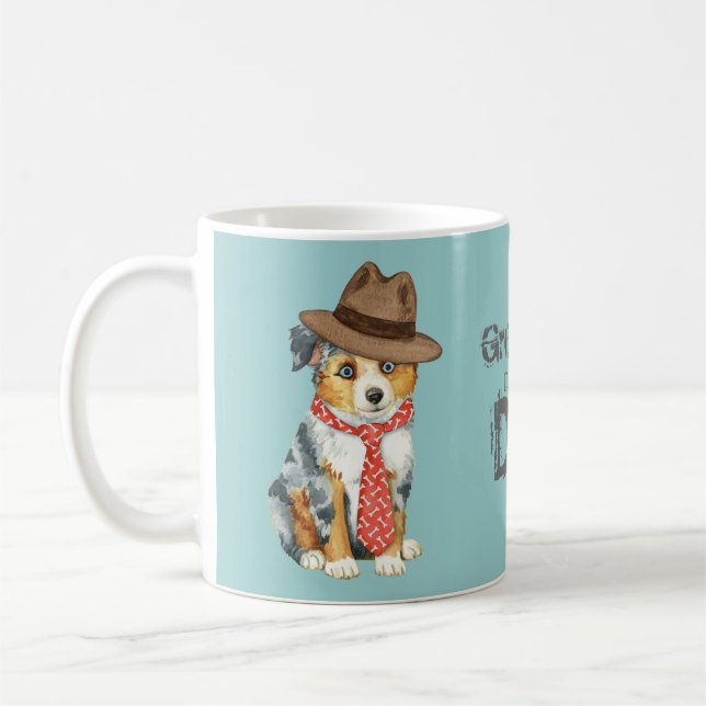 Mini American Shepherd Dad Coffee Mug (Left)