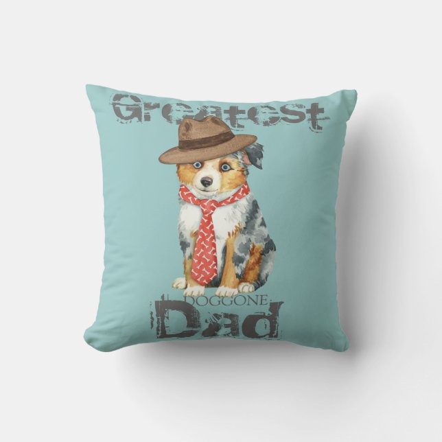 Mini American Shepherd Dad Cushion (Front)