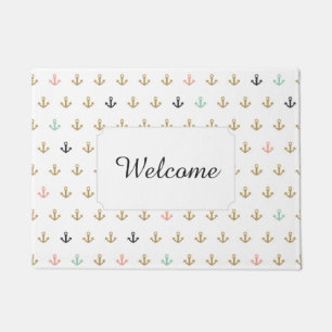 Mini Anchor Pattern   Add Your Text Doormat