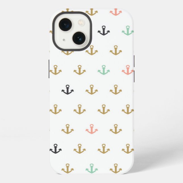 Mini Anchor Pattern iPhone Case (Back)