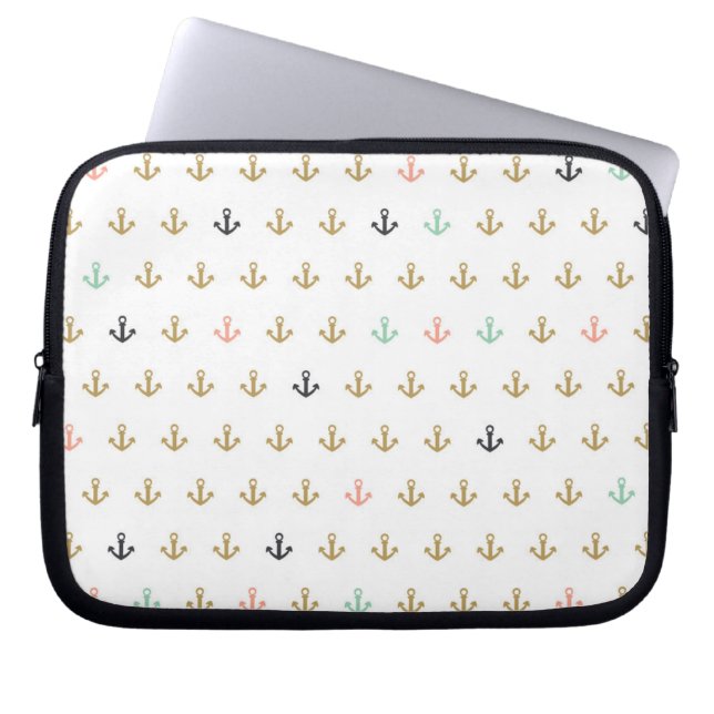 Mini Anchor Pattern Laptop Sleeve (Front)