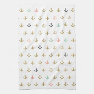 Mini Anchor Pattern Tea Towel
