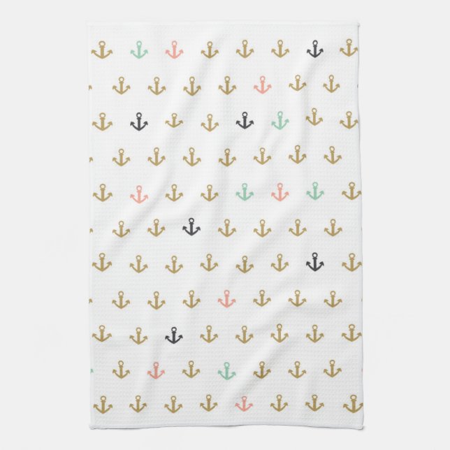 Mini Anchor Pattern Tea Towel (Vertical)