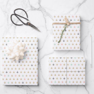 Mini Anchor Pattern Wrapping Paper Sheet