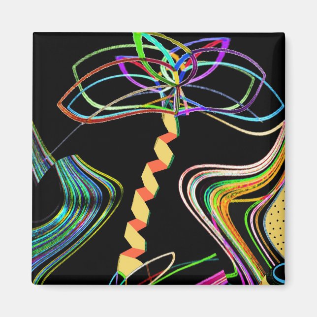 Mini Art Neon Palm Magnet (Front)