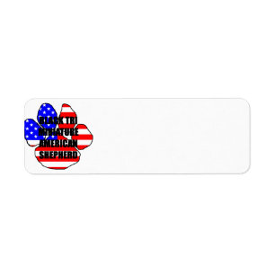 mini aussie fag paw black tri return address label