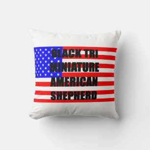 mini aussie name flag black tri cushion