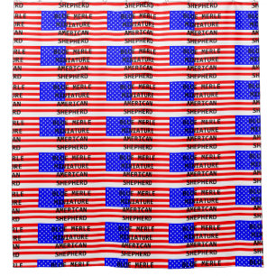 mini aussie name on flag blue merle shower curtain