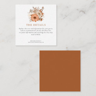 MINI Autumn Florals Wedding Information Details Enclosure Card