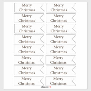 Mini banner Merry Christmas gift tag set