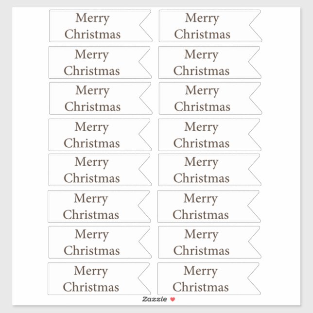 Mini banner Merry Christmas gift tag set (Sheet)