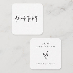 Mini Bar Free Drink Ticket Wedding Card Token