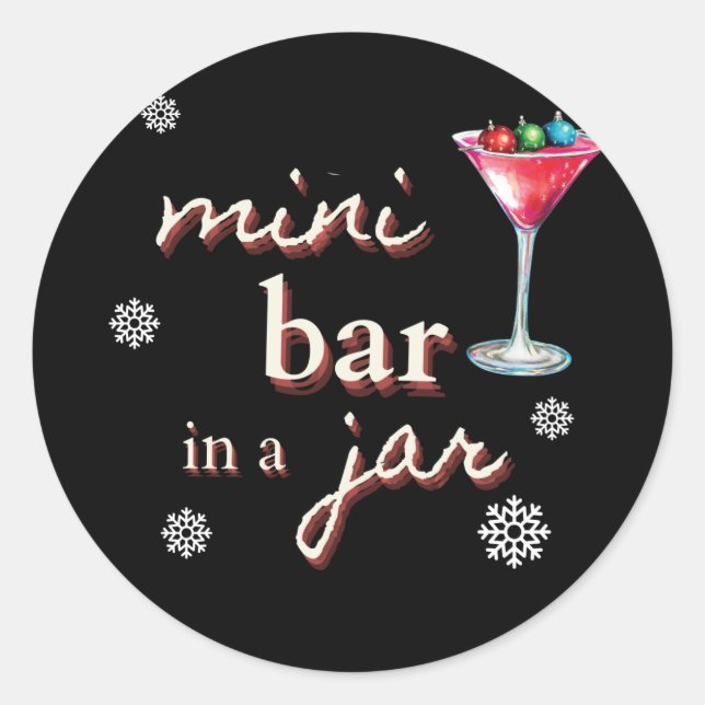 Mini bar in a jar Christmas sticker (Front)
