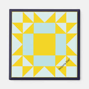 Mini Barn Quilt Arizona Star Magnet