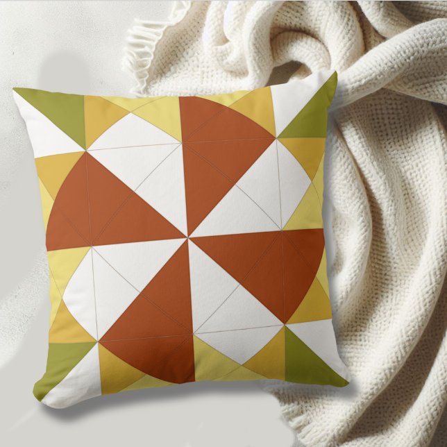 Mini Barn Quilt Autumn Pinwheel Pillow (Creator Uploaded)