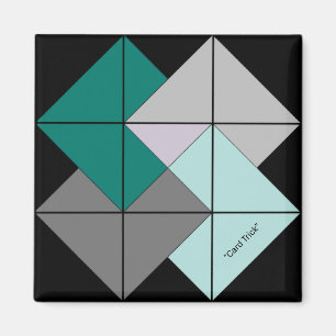 Mini Barn Quilt Card Trick Magnet