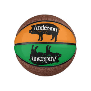Mini Basketball with custom pig mascot logo
